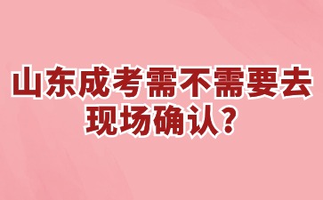 山東成考需不需要去現場確認?