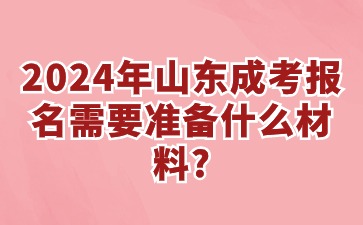 2024年山東成考報名需要準備什么材料?