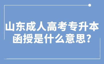 山東成人高考專升本函授是什么意思?