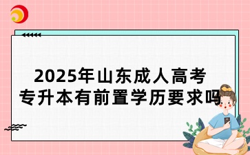 2025年山東成人高考專升本有前置學(xué)歷要求嗎