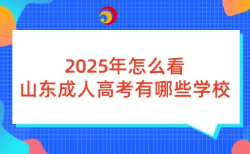 2025年怎么看山東成人高考有哪些學(xué)校可報