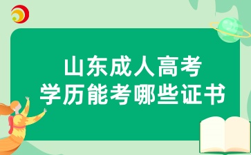 山東成人高考學歷能考哪些證書